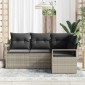 vidaXL Σετ Καναπέ 4 pcs Ανοιχτό γκρι συνθετικό ρατάν