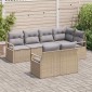 vidaXL Σετ Καναπέ 7 τμχ. Μπεζ συνθετικό ρατάν