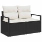 vidaXL Σετ Καναπέ 9 τμχ. Μαύρο συνθετικό ρατάν
