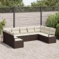 vidaXL Σετ Καναπέ 9 τμχ. Καφέ συνθετικό ρατάν