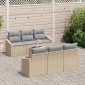 vidaXL Σετ Καναπέ 7 τμχ. Μπέζ και Ανοιχτό Γκρι συνθετικό ρατάν