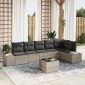 vidaXL Σετ Καναπέ Κήπου 7 τμχ. Ανοιχτό γκρι συνθετικό ρατάν