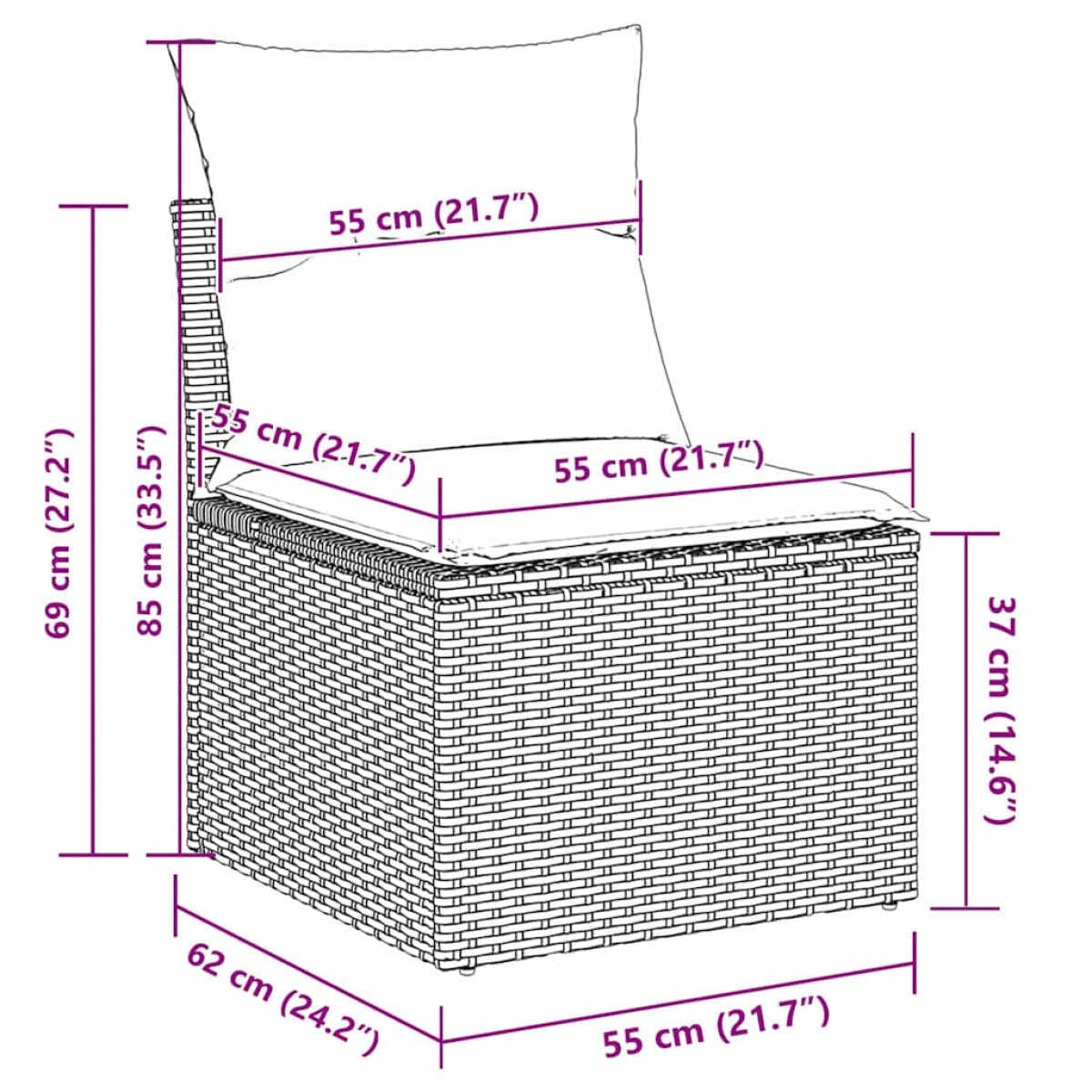 vidaXL Σετ Καναπέ Κήπου 9 τμχ. Μπεζ συνθετικό ρατάν