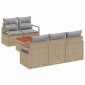 vidaXL Σετ Καναπέ Κήπου 6 τμχ. Μπεζ συνθετικό ρατάν