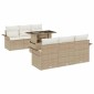 vidaXL Σετ Καναπέ Κήπου 7 τμχ. Μπεζ συνθετικό ρατάν