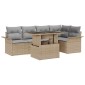 vidaXL Σετ Καναπέ Κήπου 6 τμχ. Μπεζ συνθετικό ρατάν