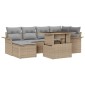 vidaXL Σετ Καναπέ Κήπου 7 τμχ. Μπεζ Πολυ ράταν