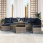 vidaXL Σετ Καναπέ Κήπου 9 τμχ. Γκρι και Navy Blue συνθετικό ρατάν
