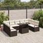 vidaXL Σετ Καναπέ Κήπου 10 τμχ. 9-Αριθμός καθισμάτων Καφέ και Κρέμα