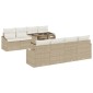 vidaXL Σετ Καναπέ Κήπου 7 τμχ. Μπεζ και Κρέμα συνθετικό ρατάν