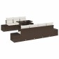 vidaXL Σετ Καναπέ 8 τμχ. Καφέ και Κρέμα συνθετικό ρατάν