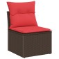 vidaXL Σετ Καναπέ 8 τμχ. 7-Αριθμός καθισμάτων Καφέ και Κόκκινο