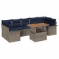 vidaXL Σετ Καναπέ Κήπου 8 τμχ. Γκρι και Navy Blue συνθετικό ρατάν