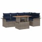 vidaXL Σετ Καναπέ Κήπου 6 τμχ. Γκρι και Navy Blue συνθετικό ρατάν