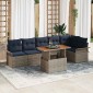 vidaXL Σετ Καναπέ Κήπου 7 τμχ. Γκρι και Navy Blue συνθετικό ρατάν