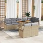 vidaXL Σετ Καναπέ Κήπου 9 τμχ. Μπέζ και Ανοιχτό Γκρι συνθετικό ρατάν