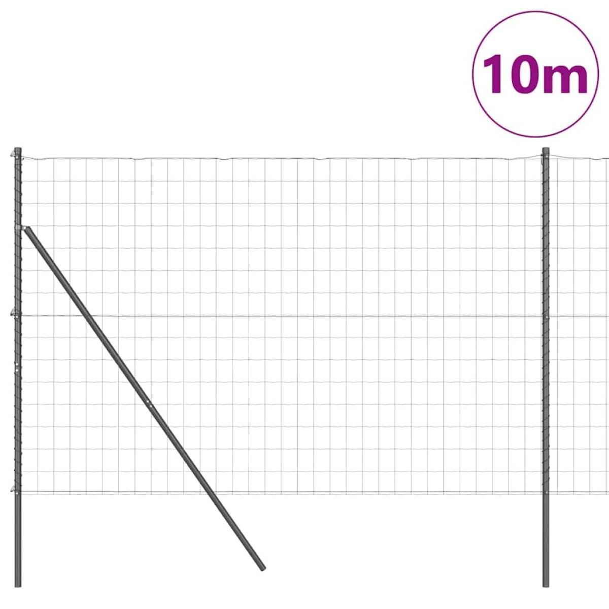 vidaXL Ευρωπαϊκή Στήριξη Φράχτη 10 x 1,5 m PVC-Επικαλυμμένο Ατσάλι
