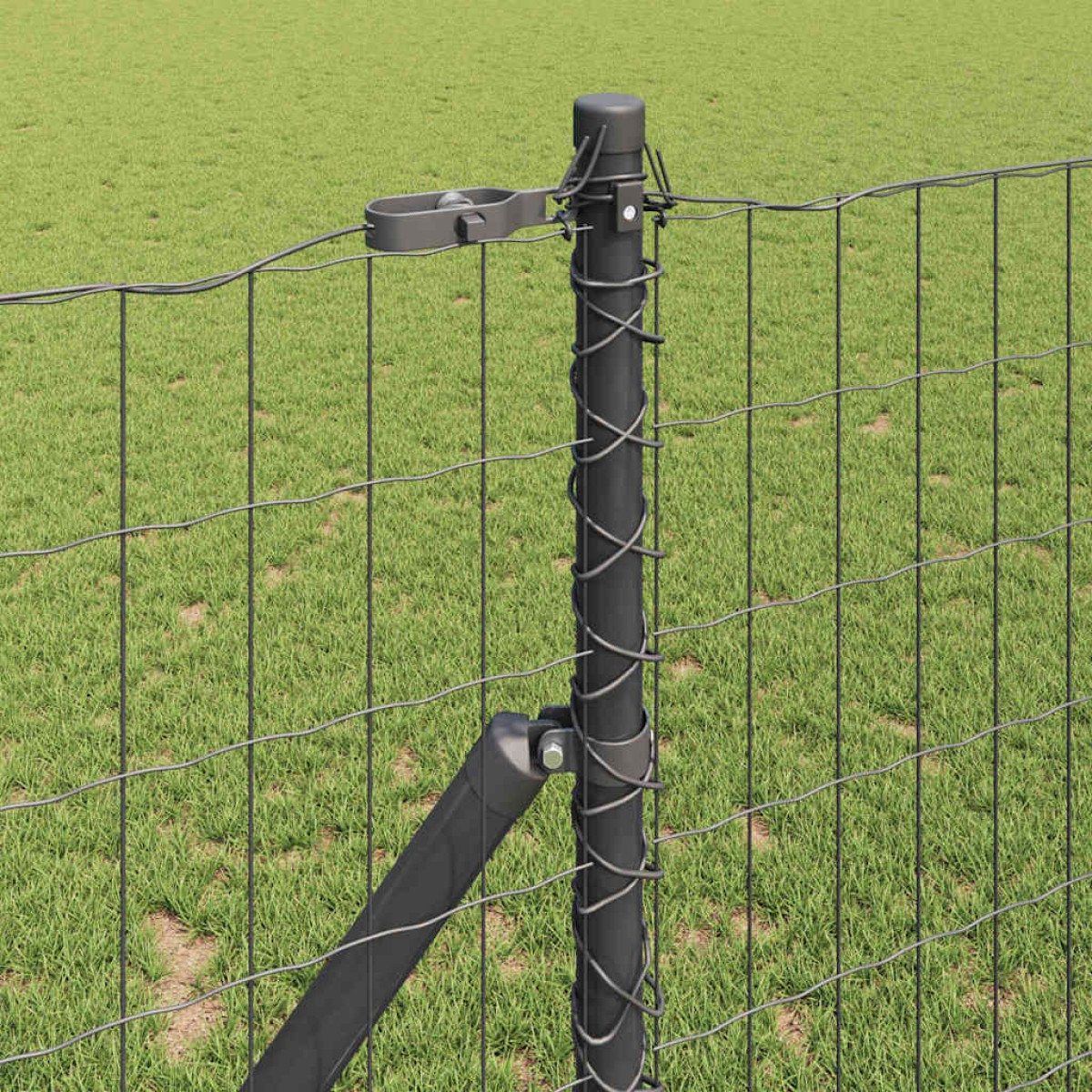 vidaXL Ευρωπαϊκή Στήριξη Φράχτη 25 x 1 m PVC-Επικαλυμμένο Ατσάλι Γκρι