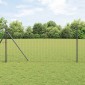 vidaXL Ευρωπαϊκή Στήριξη Φράχτη 25 x 1 m PVC-Επικαλυμμένο Ατσάλι Γκρι