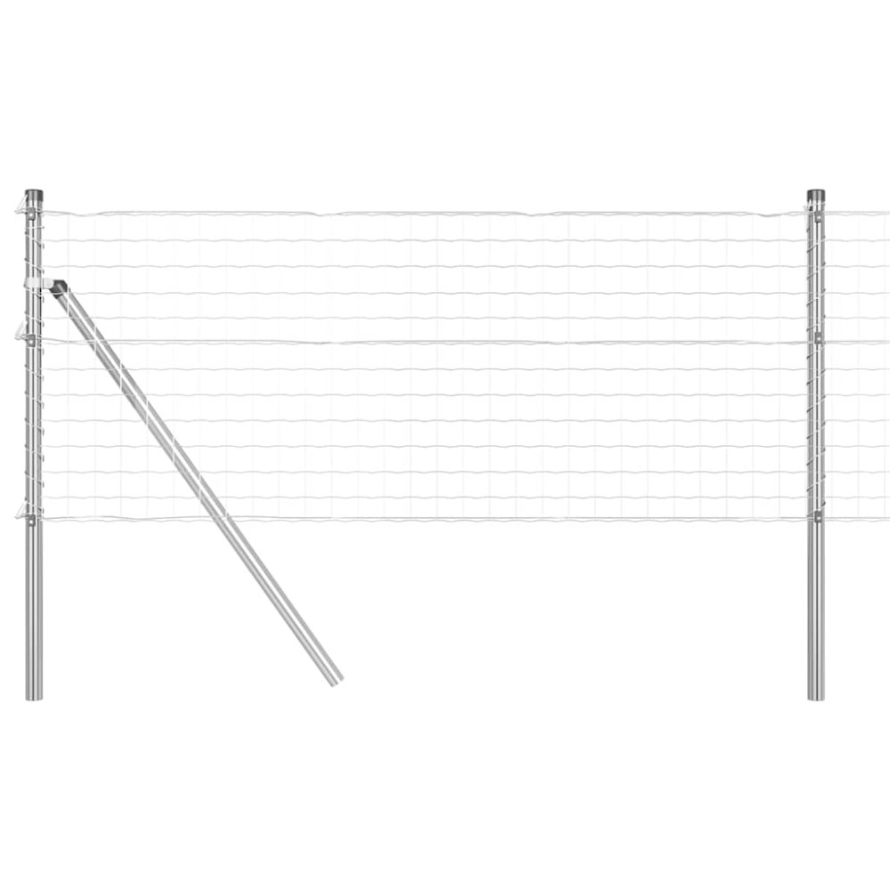 vidaXL Εξωτερικό Ευρωπαϊκό Φράχτη Στήριξης 25 x 0,4 m Ασημί Δίχτυ