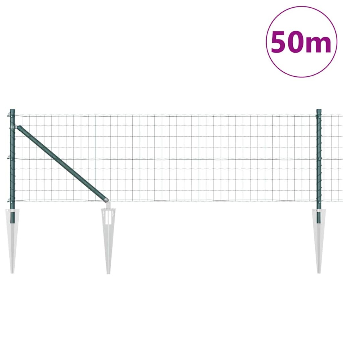vidaXL Ευρωπαϊκός Φράκτης με Ακίδες 50 x 0,4 μ PVC-Επικαλυμμένο Ατσάλι
