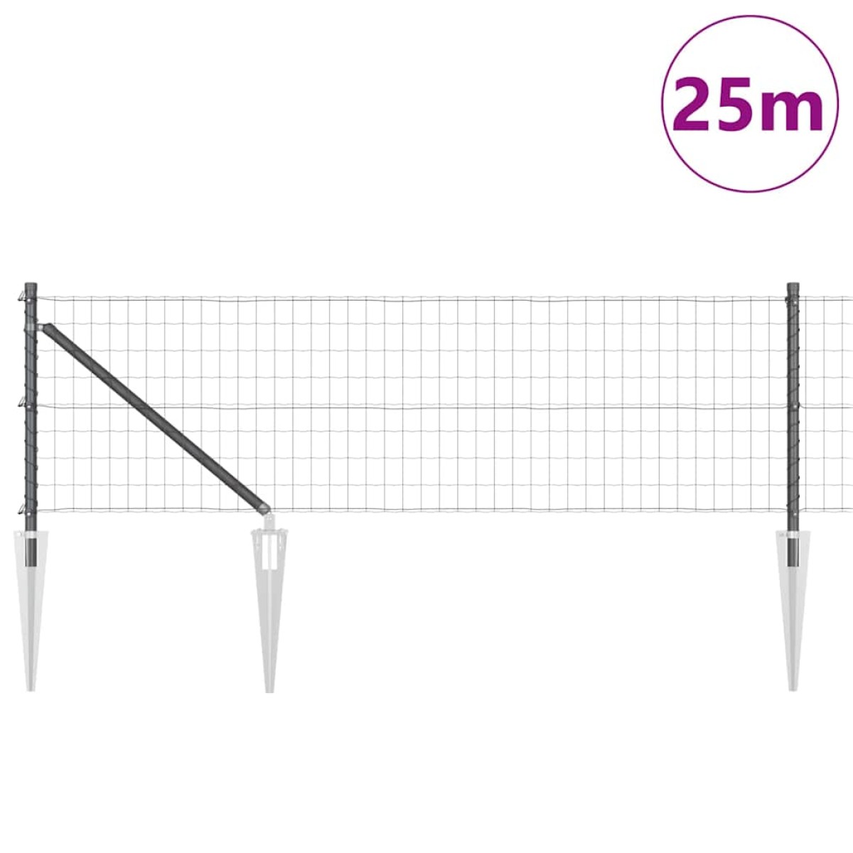 vidaXL Ευρωπαϊκός Φράκτης με Ακίδες 25 x 0,8 m PVC-Επικαλυμμένο Ατσάλι