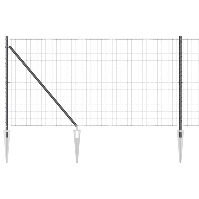 vidaXL Ευρωπαϊκός Φράκτης με Ακίδες 25 x 1 m PVC-Επικαλυμμένο Ατσάλι