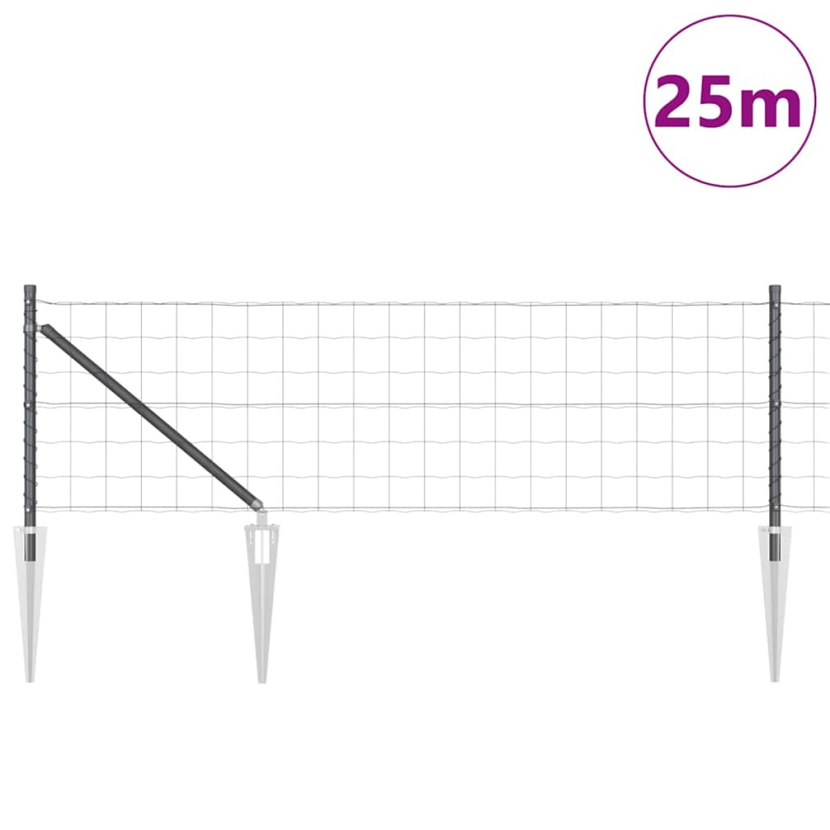 vidaXL Ευρωπαϊκός Φράκτης με Ακίδες 25 x 0,8 m PVC-Επικαλυμμένο Ατσάλι