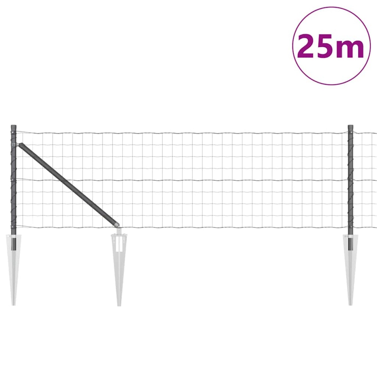 vidaXL Ευρωπαϊκός Φράκτης με Ακίδες 25 x 0,6 μ PVC-Επικαλυμμένο Ατσάλι