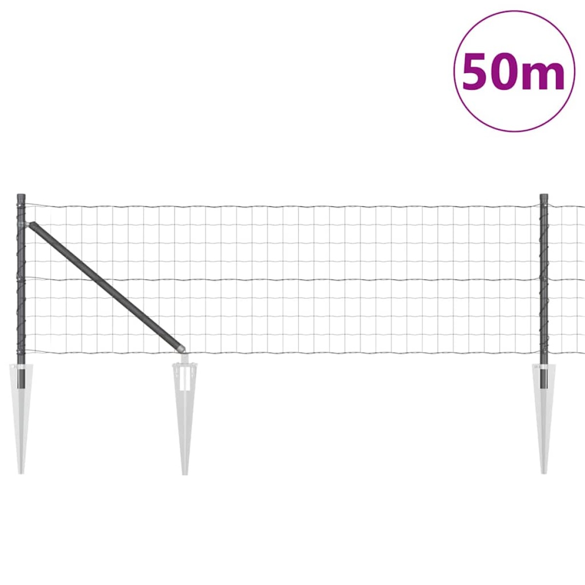 vidaXL Ευρωπαϊκός Φράκτης με Ακίδες 50 x 0,4 μ PVC-Επικαλυμμένο Ατσάλι