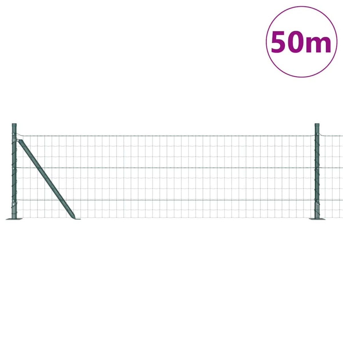 vidaXL Ευρωπαϊκός Φράκτης με Σκυρόδετη Βάση 50 x 0,4 μ Πράσινο Δίχτυ