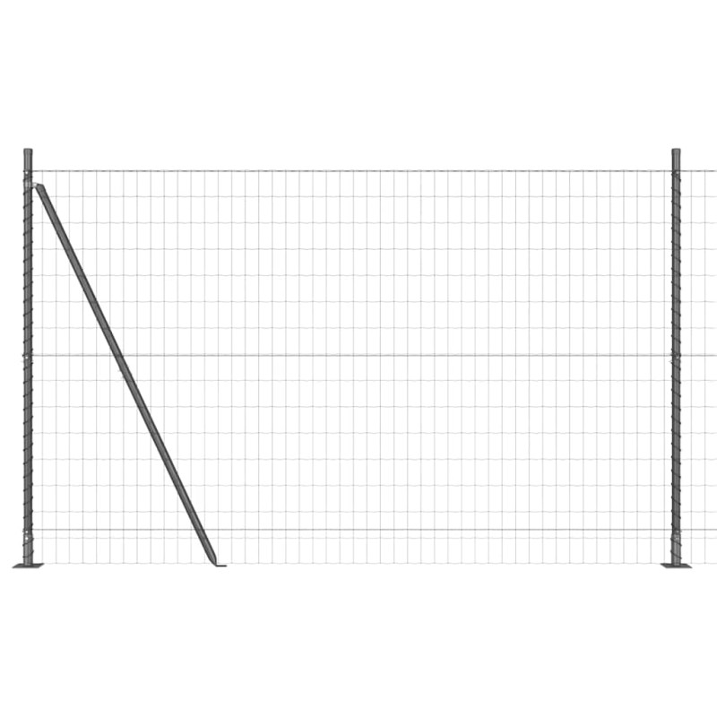 vidaXL Ευρωπαϊκός Φράκτης με Σκυρόδετη Βάση 10 x 1,6 m Γκρι Δίχτυ