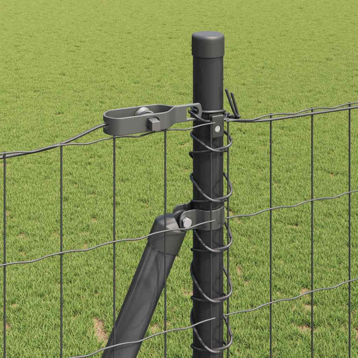 vidaXL Ευρωπαϊκός Φράκτης με Σκυρόδετη Βάση 10 x 1,6 m Γκρι Δίχτυ