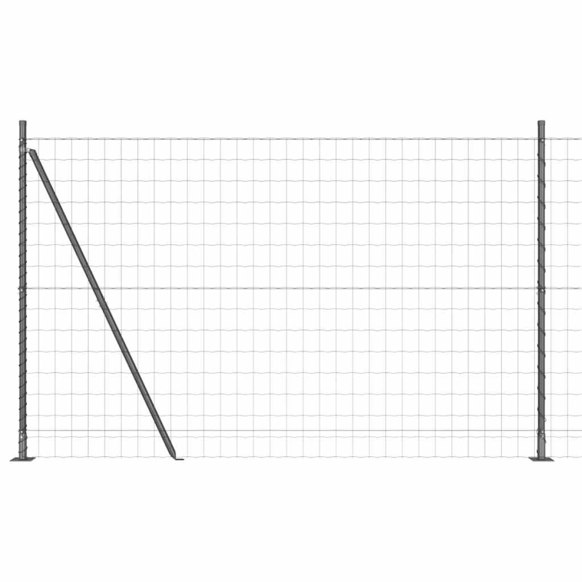 vidaXL Ευρωπαϊκός Φράκτης με Σκυρόδετη Βάση 10 x 1,5 m Γκρι Δίχτυ