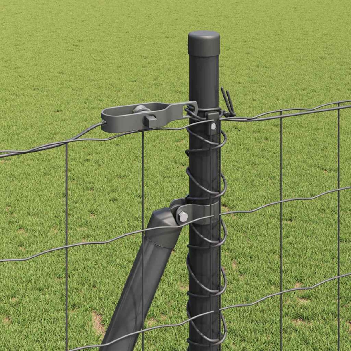 vidaXL Ευρωπαϊκός Φράκτης με Σκυρόδετη Βάση 10 x 1,5 m Γκρι Δίχτυ