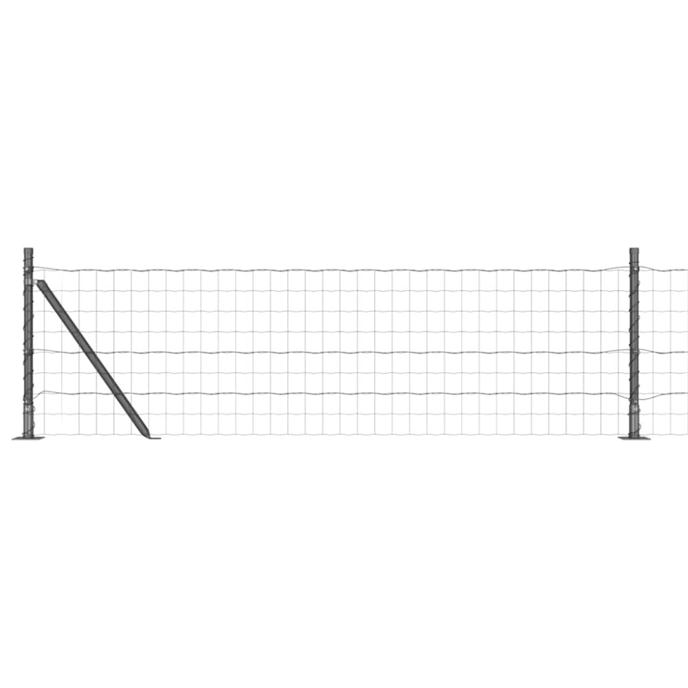 vidaXL Ευρωπαϊκός Φράκτης με Σκυρόδετη Βάση 50 x 0,4 μ Γκρι Δίχτυ