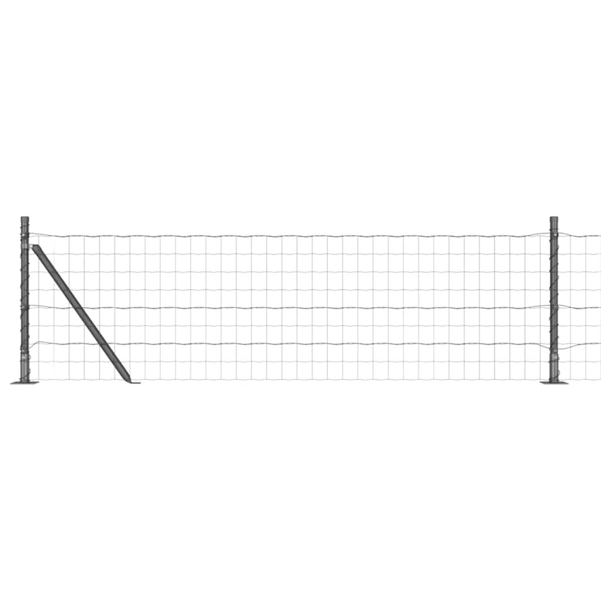 vidaXL Ευρωπαϊκός Φράκτης με Σκυρόδετη Βάση 50 x 0,4 μ Γκρι Δίχτυ