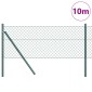 vidaXL Φράκτης από αλυσίδα για σταθερή βάση 10 x 0,4 m Πράσινο Δίχτυ
