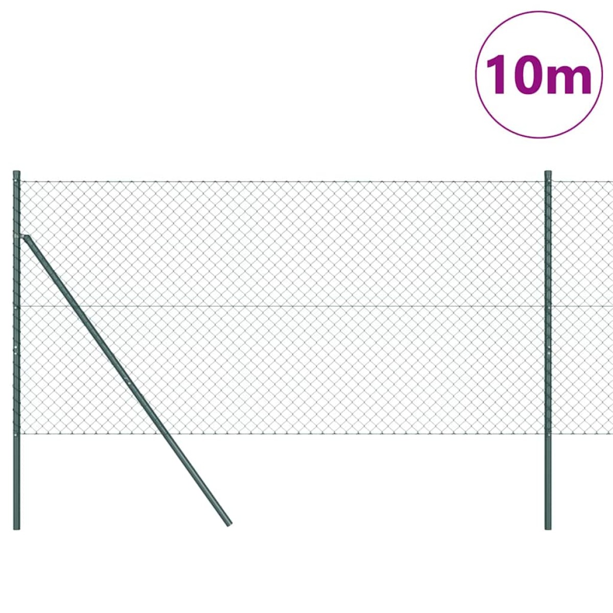 vidaXL Φράκτης από αλυσίδα για σταθερή βάση 10 x 1,4 μ Πράσινο Δίχτυ