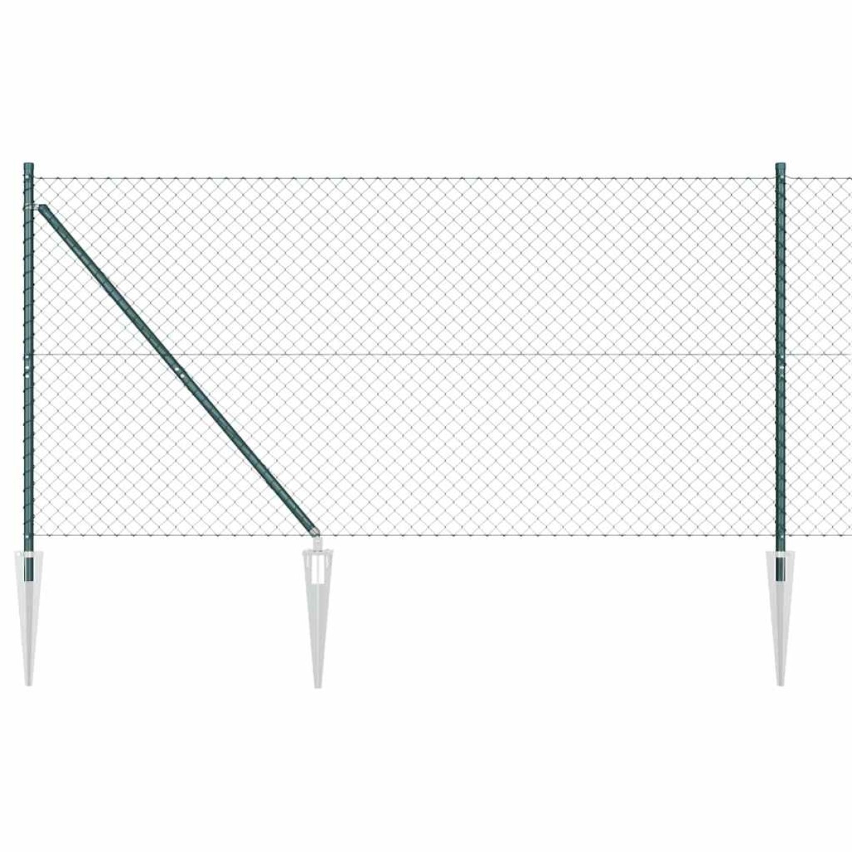vidaXL Περίφραξη με Σπίθες 10 x 1,2 μ PVC-Επικαλυμμένο Ατσάλι Πράσινο