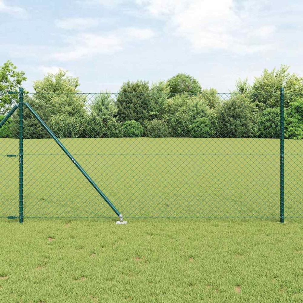 vidaXL Περίφραξη με Σπίθες 10 x 1,2 μ PVC-Επικαλυμμένο Ατσάλι Πράσινο