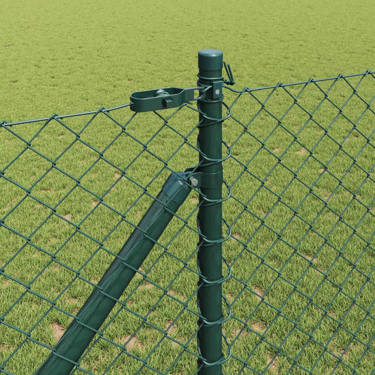 vidaXL Περίφραξη με Σπίθες 10 x 1,2 μ PVC-Επικαλυμμένο Ατσάλι Πράσινο