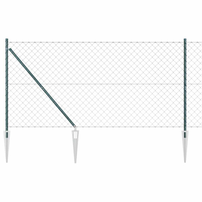vidaXL Περίφραξη με Σπίθες 10 x 1,4 μ PVC-Επικαλυμμένο Ατσάλι Πράσινο
