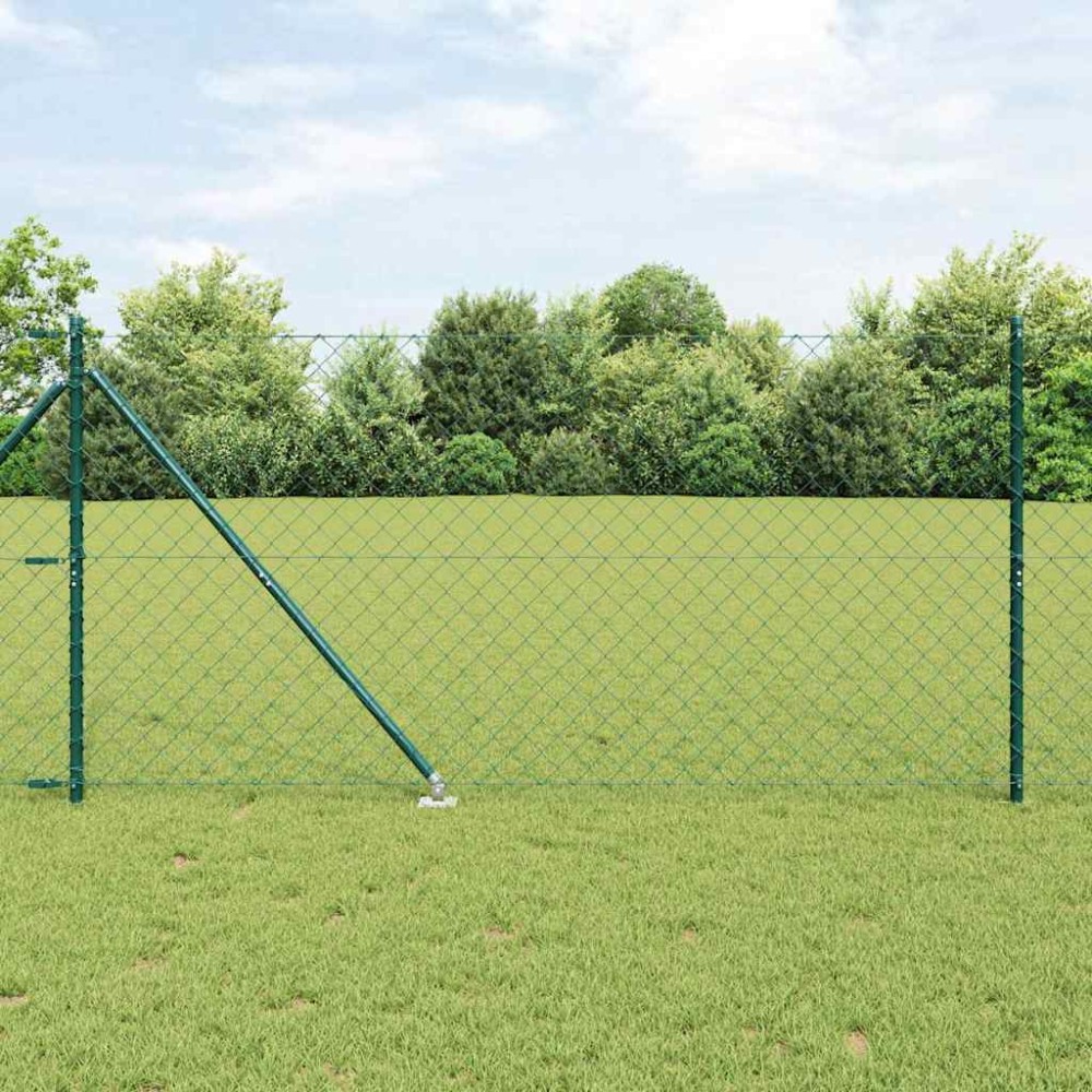 vidaXL Περίφραξη με Σπίθες 10 x 1,4 μ PVC-Επικαλυμμένο Ατσάλι Πράσινο