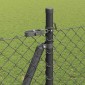 vidaXL Φράκτης από αλυσίδα με τσιμεντένια βάση 10 x 1,6 m Γκρι Δίχτυ
