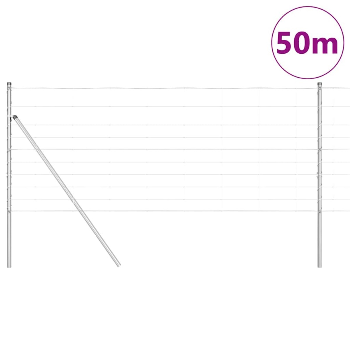 vidaXL Φράχτης Συρμάτινου Φράχτη 50 x 1 m Γαλβανισμένος Χάλυβας Ασημί