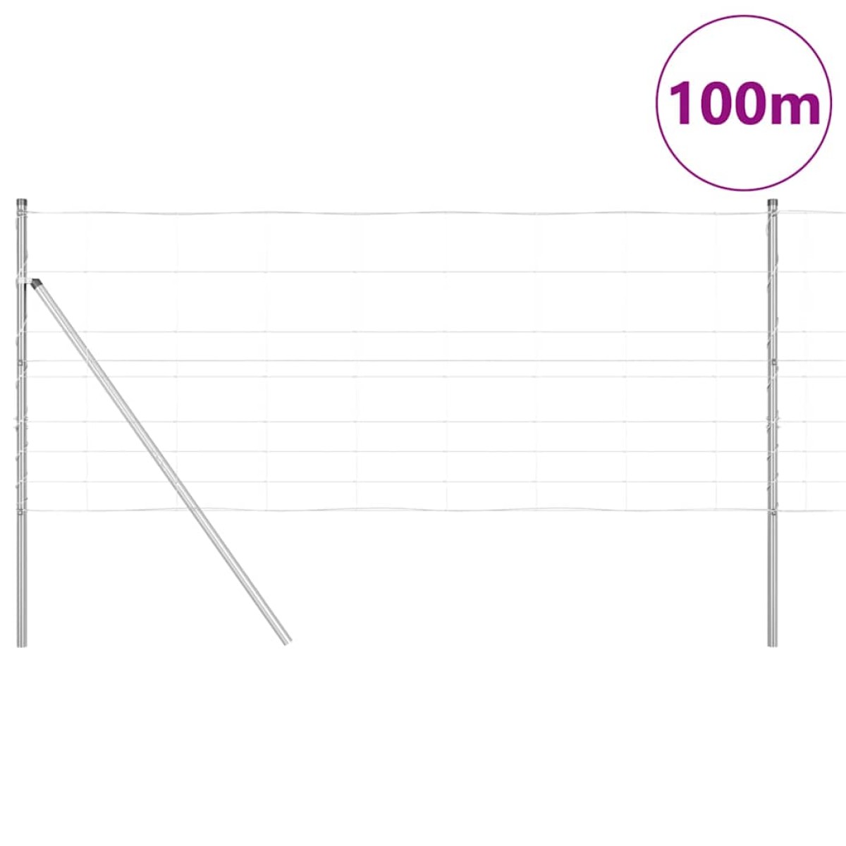 vidaXL Φράχτης Συρμάτινου Φράχτη 100 x 1 μ Γαλβανισμένος Χάλυβας Ασημί