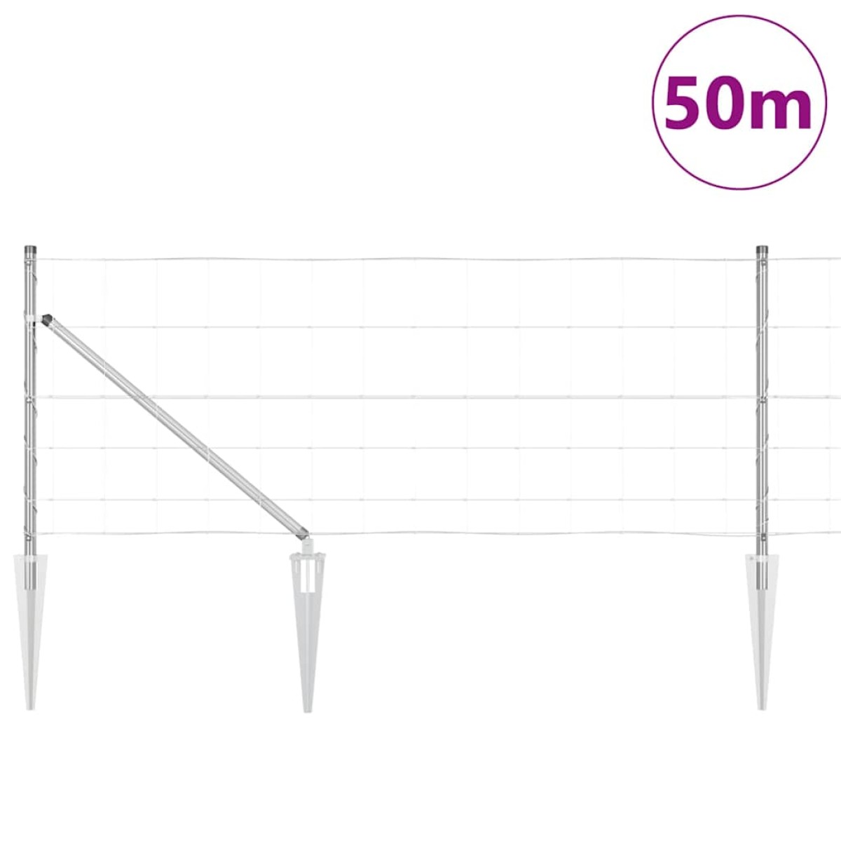 vidaXL Συρματόπλεγμα με ακίδες 50 x 0,8 m Γαλβανισμένος Χάλυβας Ασημί