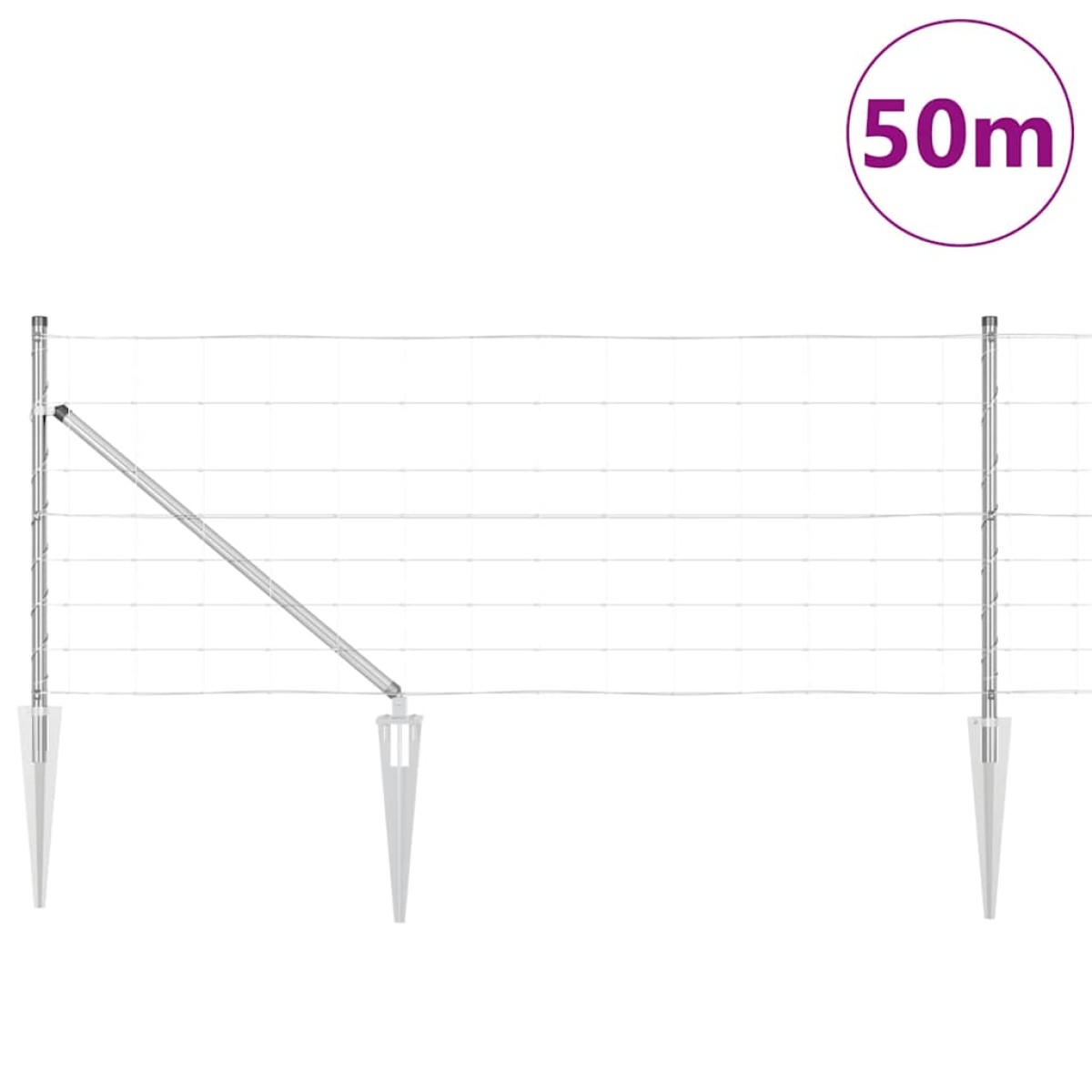 vidaXL Συρματόπλεγμα με ακίδες 50 x 0,8 m Γαλβανισμένος Χάλυβας Ασημί