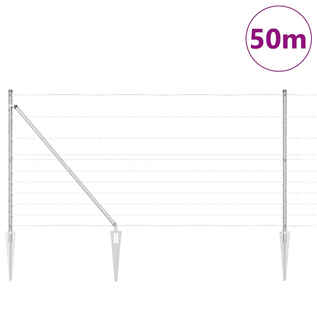 vidaXL Συρματόπλεγμα με ακίδες 50 x 1,2 m Γαλβανισμένος Χάλυβας Ασημί